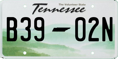 TN license plate B3902N