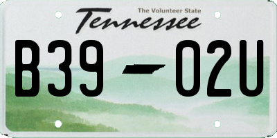 TN license plate B3902U
