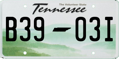 TN license plate B3903I