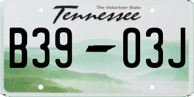 TN license plate B3903J