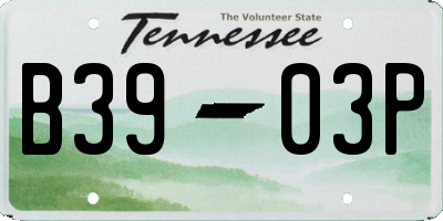 TN license plate B3903P