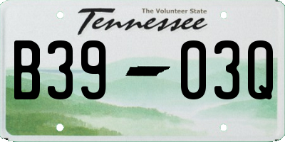TN license plate B3903Q