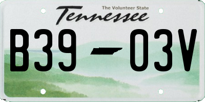 TN license plate B3903V