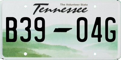 TN license plate B3904G