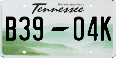 TN license plate B3904K