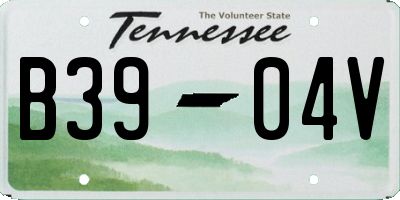 TN license plate B3904V