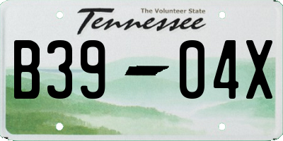 TN license plate B3904X