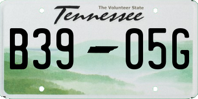 TN license plate B3905G
