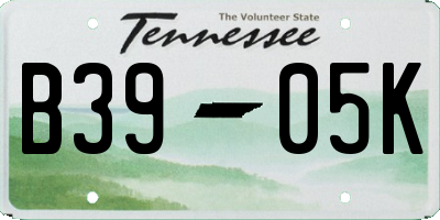 TN license plate B3905K