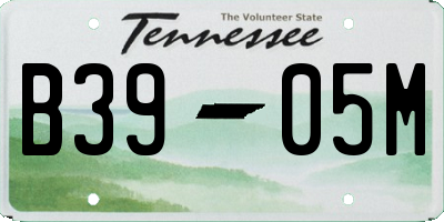 TN license plate B3905M