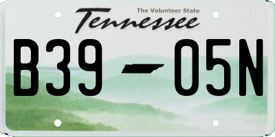 TN license plate B3905N