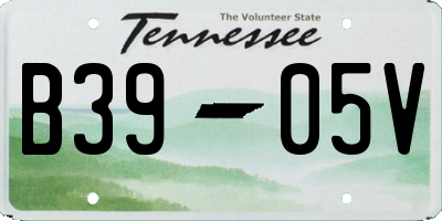 TN license plate B3905V