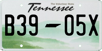 TN license plate B3905X