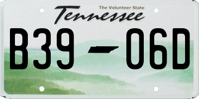 TN license plate B3906D