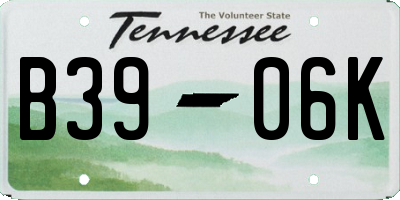 TN license plate B3906K
