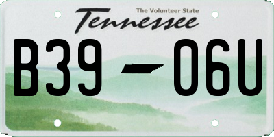 TN license plate B3906U