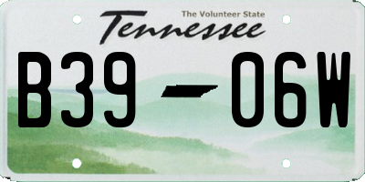 TN license plate B3906W
