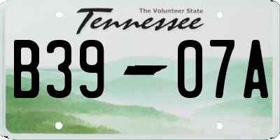 TN license plate B3907A