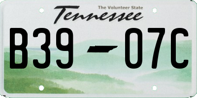 TN license plate B3907C