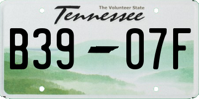 TN license plate B3907F