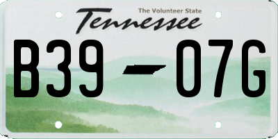 TN license plate B3907G