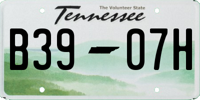 TN license plate B3907H