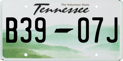 TN license plate B3907J