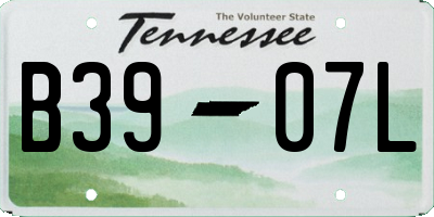 TN license plate B3907L
