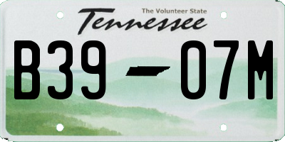 TN license plate B3907M