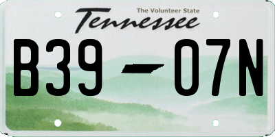 TN license plate B3907N