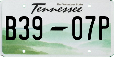 TN license plate B3907P