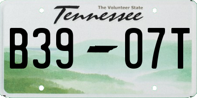 TN license plate B3907T