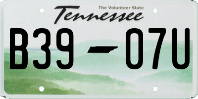 TN license plate B3907U