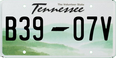 TN license plate B3907V