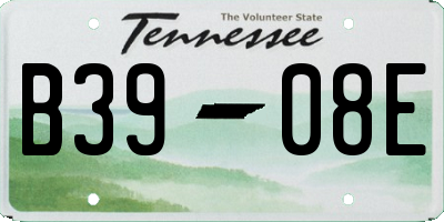 TN license plate B3908E
