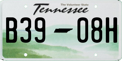 TN license plate B3908H