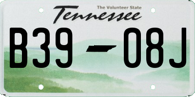 TN license plate B3908J