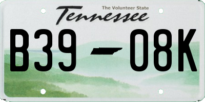 TN license plate B3908K