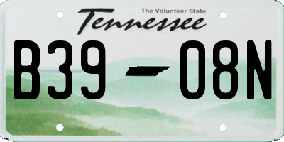 TN license plate B3908N