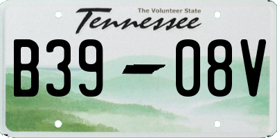 TN license plate B3908V