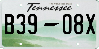 TN license plate B3908X