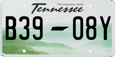 TN license plate B3908Y