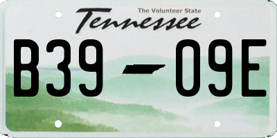 TN license plate B3909E