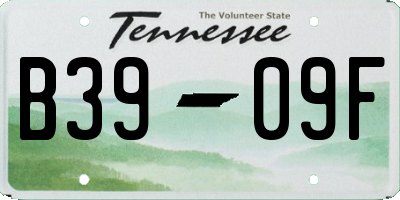 TN license plate B3909F