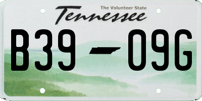 TN license plate B3909G