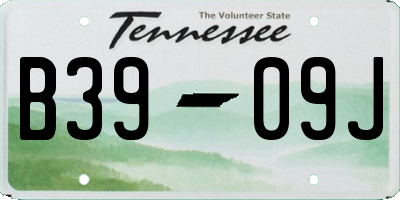 TN license plate B3909J