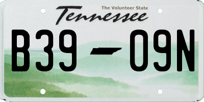TN license plate B3909N