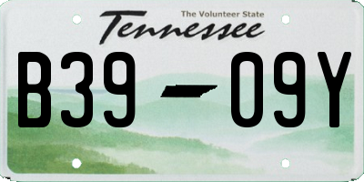 TN license plate B3909Y