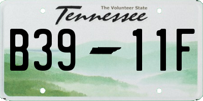 TN license plate B3911F