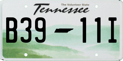 TN license plate B3911I